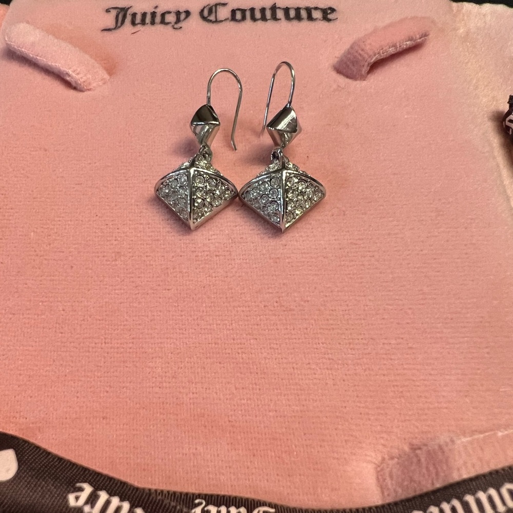 Juicy Couture Silver Sparkly Earrings